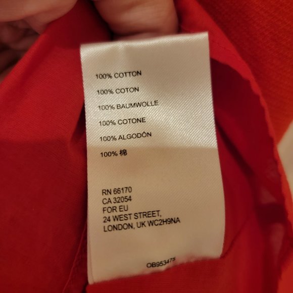 Anthropologie Klara Off The Shoulder Dress Size 0 Red Orange Cotton Midi Boho - Picture 12 of 12